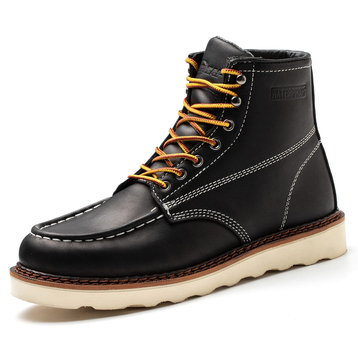 Work Boots for Men - 6 Inch Wedge Soft Toe Mens Work Boots, Waterproof Construction Work Shoes