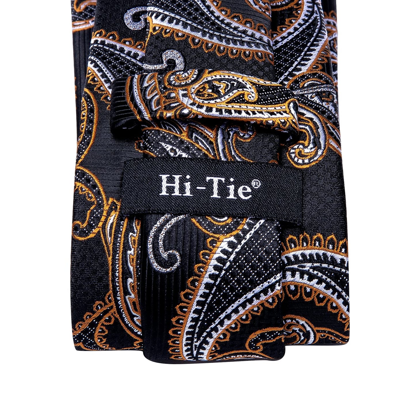 Hi-Tie Silk Paisley Ties for Men Necktie Pocket Square Cufflinks Set Foral Tie Sets Formal Business