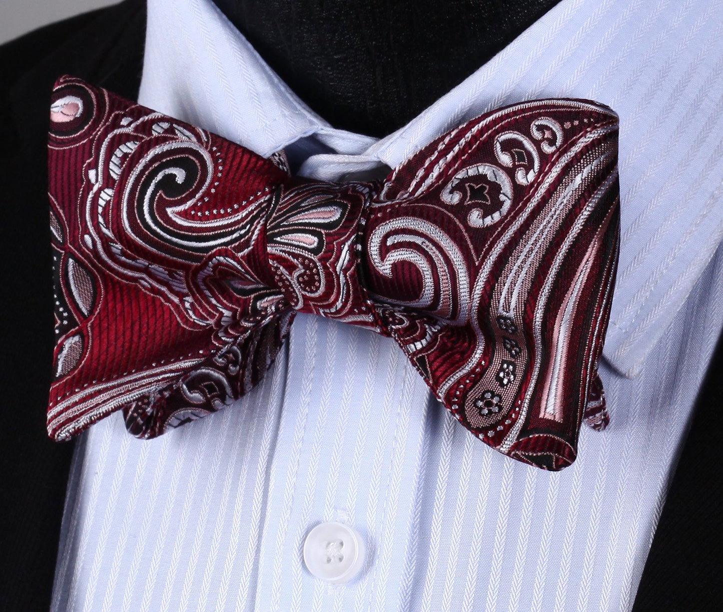 HISDERN Bow Ties for Men Paisley Bowties Mens Self Tie Bow Tie and Pocket Square Set Formal Tuxedo Wedding Bowtie