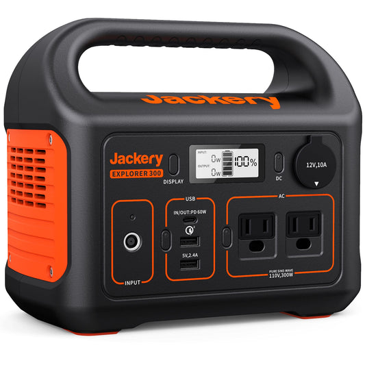 Jackery Portable Power Station Explorer 300, 293Wh Backup Lithium Battery, Solar Generator for Outdoors Camping Travel Hunting Blackout (Solar Panel Optional)