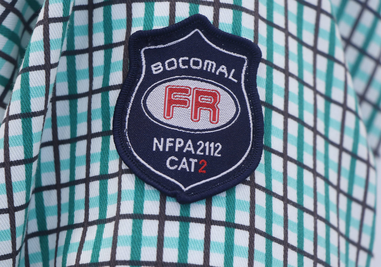 BOCOMAL FR Shirts Flame Resistant NFPA2112/CAT2 6.5oz Light Weight Printed Fire Retardant Plaid Shirt