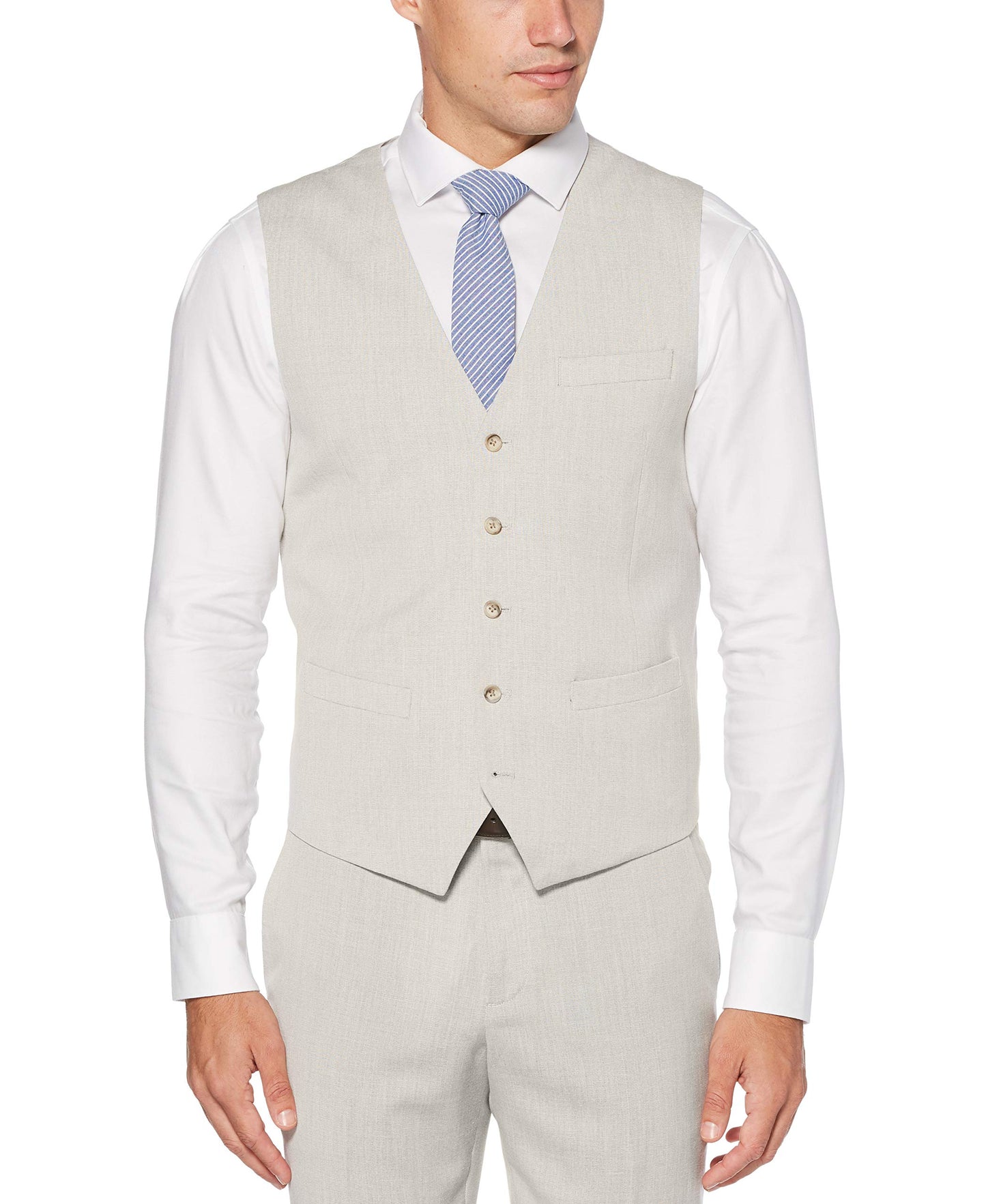 Perry Ellis Men's Linen Suit Vest