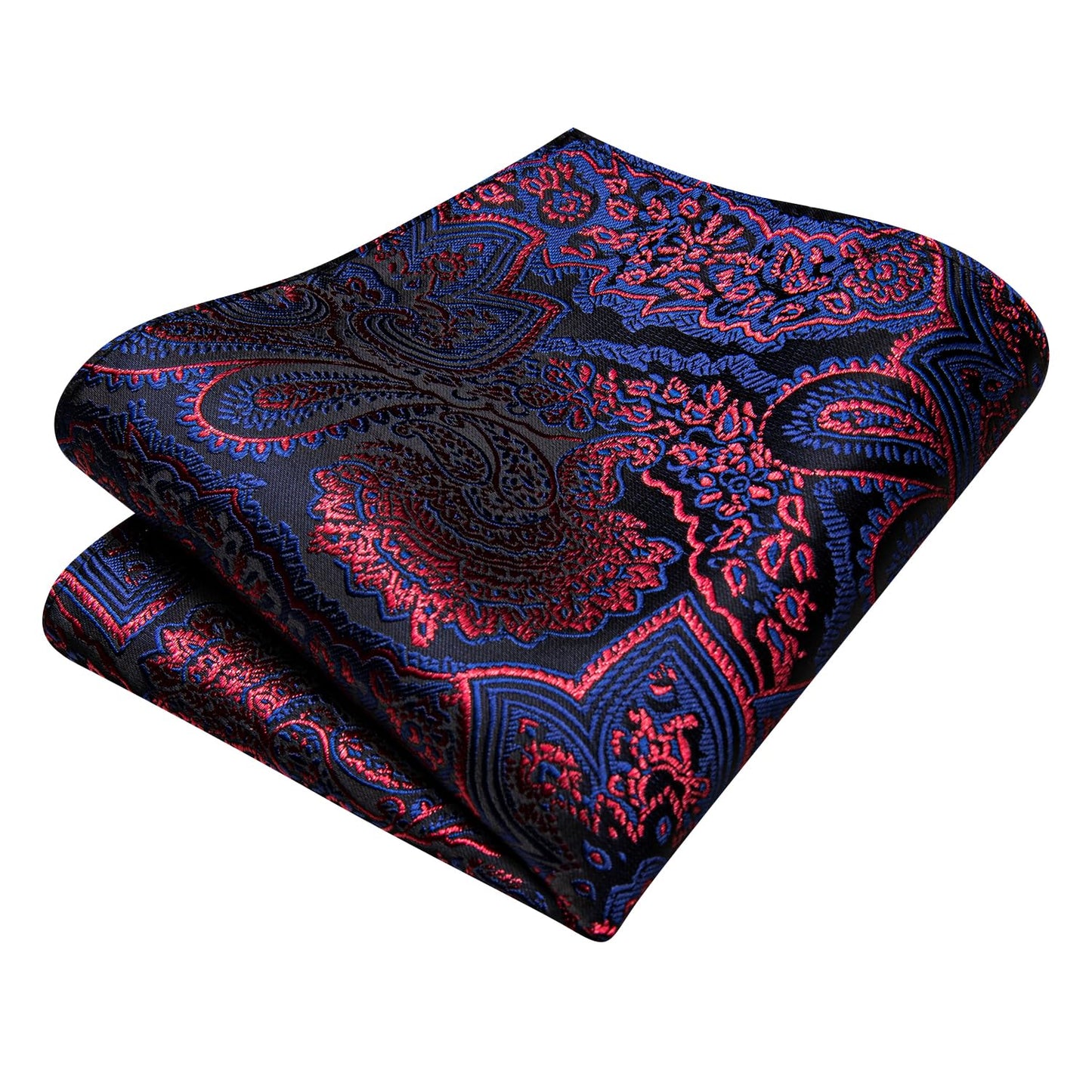 Hi-Tie Silk Paisley Ties for Men Necktie Pocket Square Cufflinks Set Foral Tie Sets Formal Business