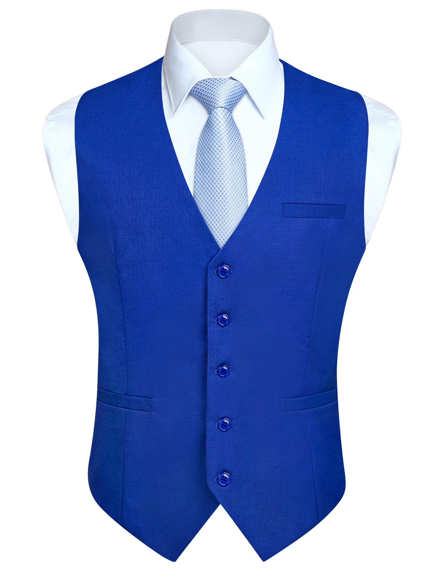 HISDERN Men's Suit Vest Business Plaid Formal Dress Waistcoat Slim Fit Vests for Men with 3 Pocket for Suit or Tuxedo