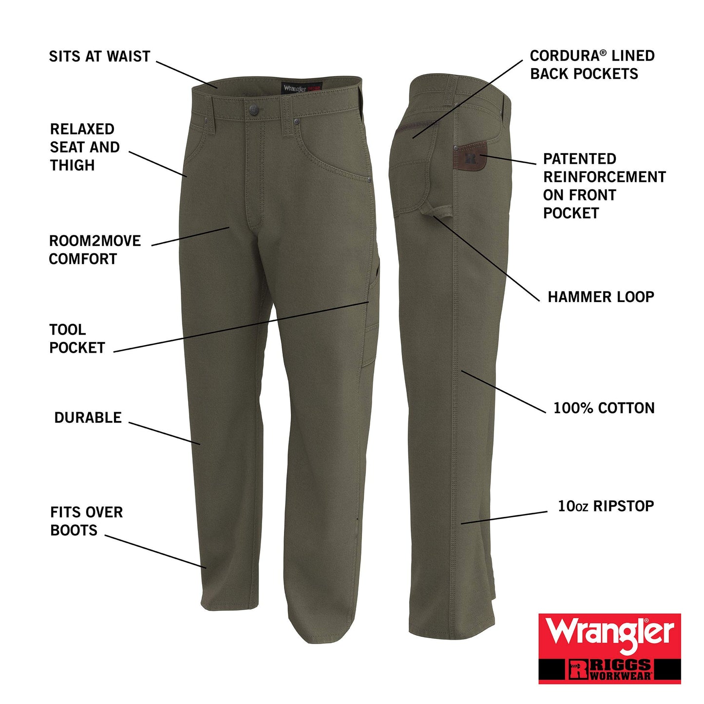 Wrangler Mens Riggs Workwear Fr Flame Resistant Carpenter Jeans