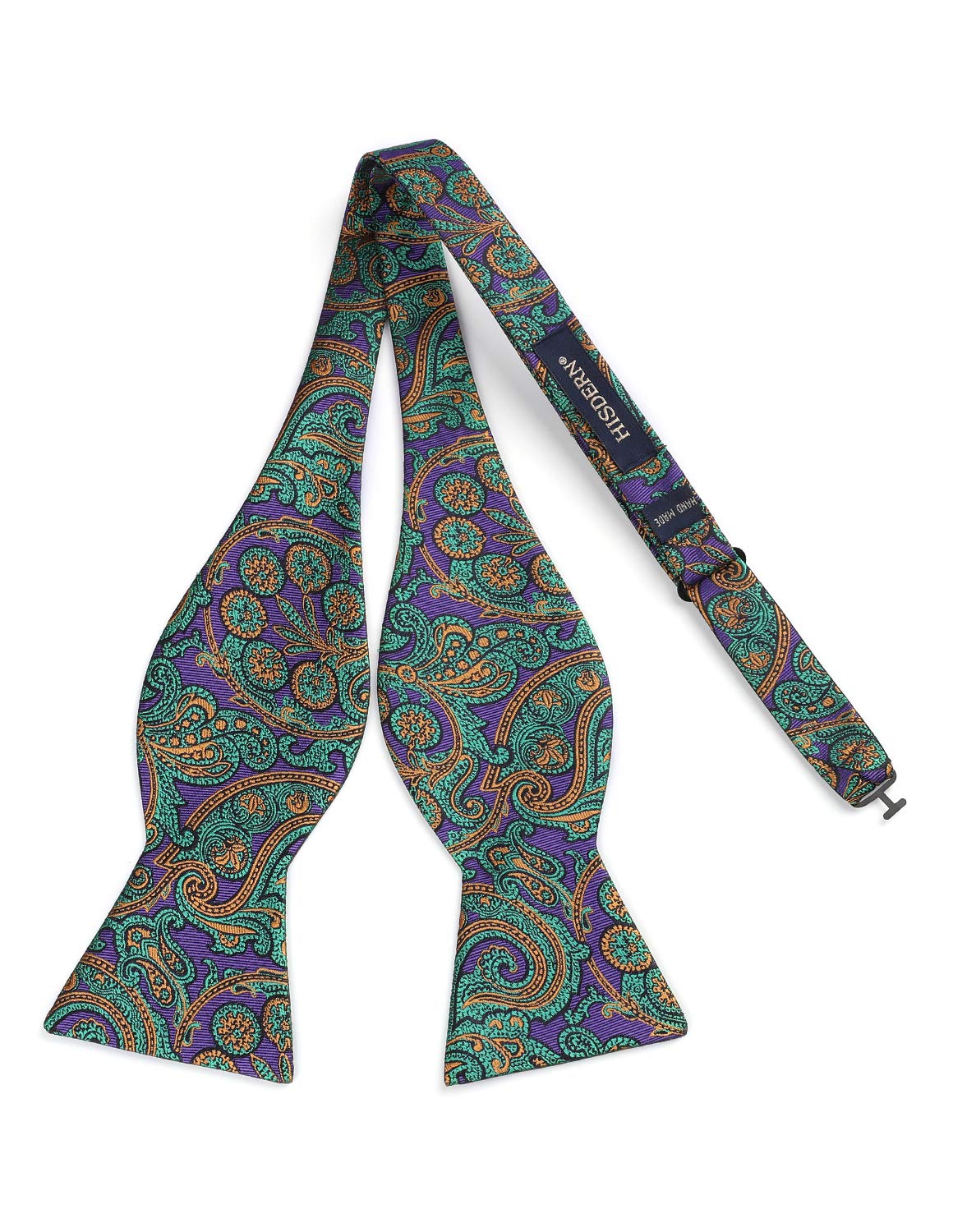 HISDERN Bow Ties for Men Paisley Bowties Mens Self Tie Bow Tie and Pocket Square Set Formal Tuxedo Wedding Bowtie