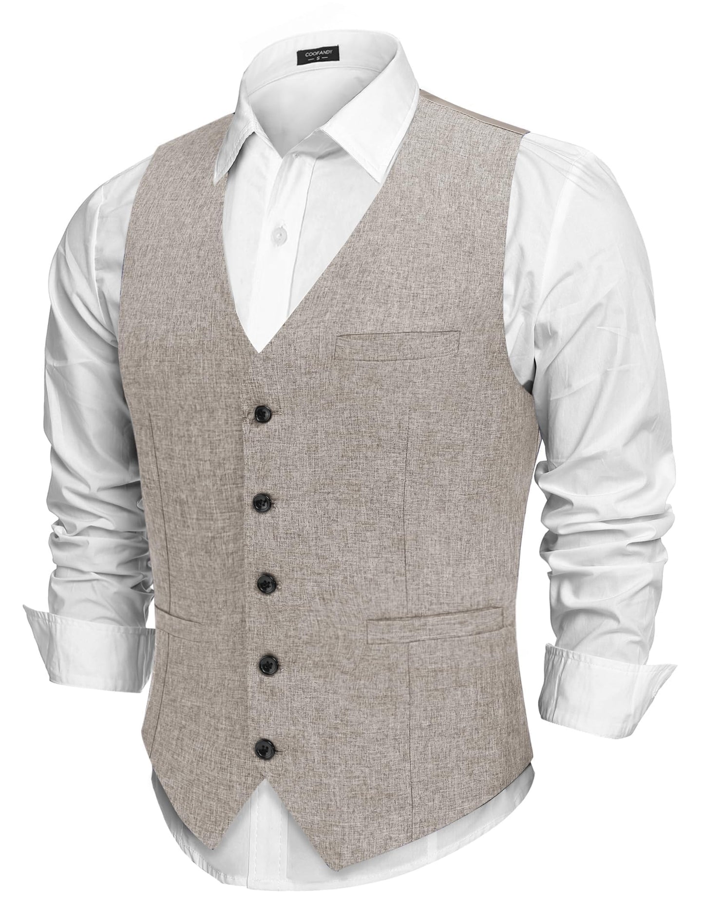 COOFANDY Men Casual Suit Vest Slim Fit Formal Vest Business Wedding Waistcoat