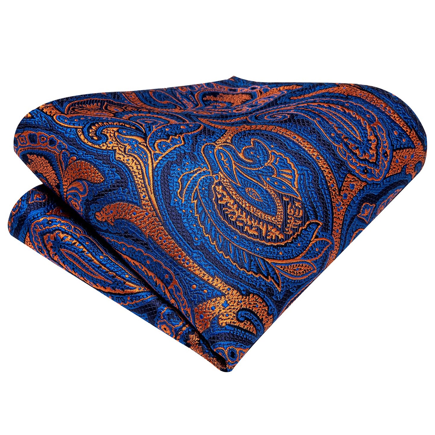 Dubulle Mens Paisley Striped Tie Silk Mens Necktie and PocketSquare Cufflinks Set Wedding Fomral Party