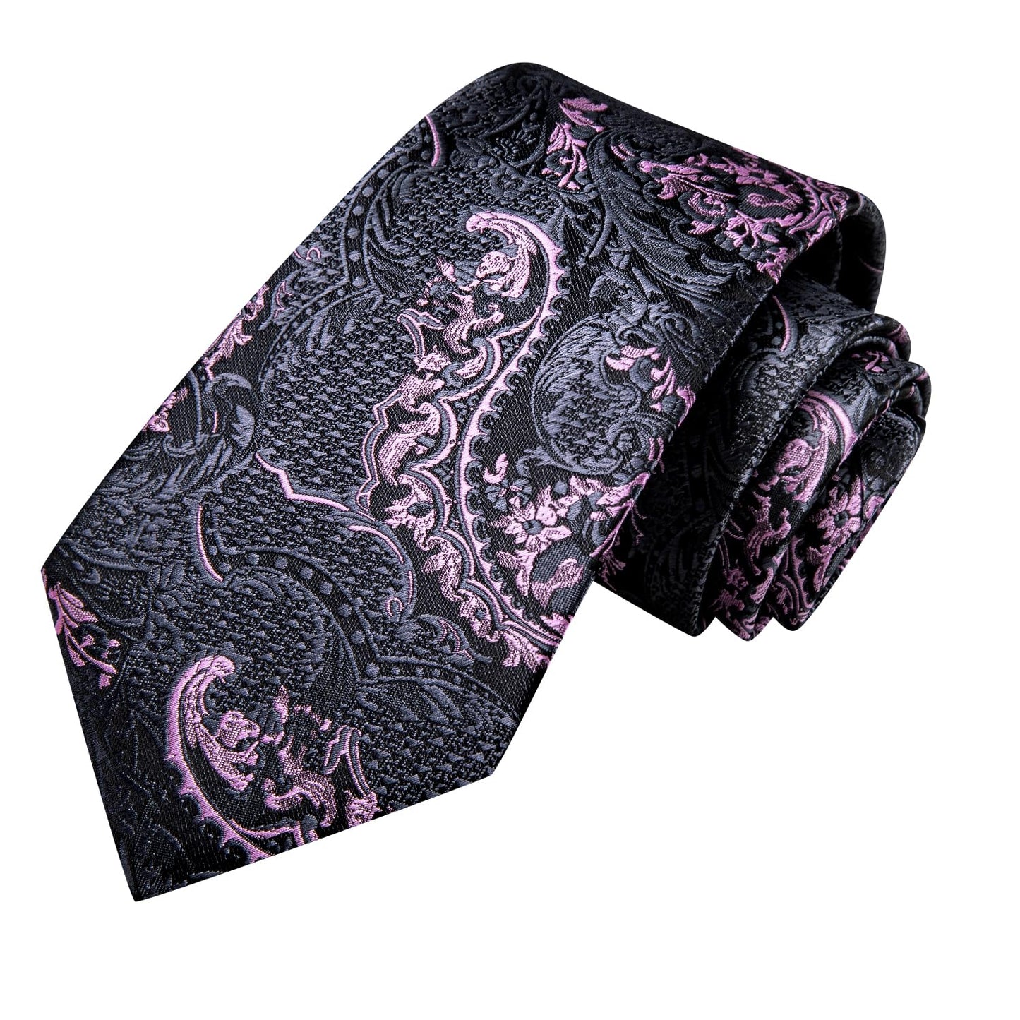 Hi-Tie Silk Paisley Ties for Men Necktie Pocket Square Cufflinks Set Foral Tie Sets Formal Business