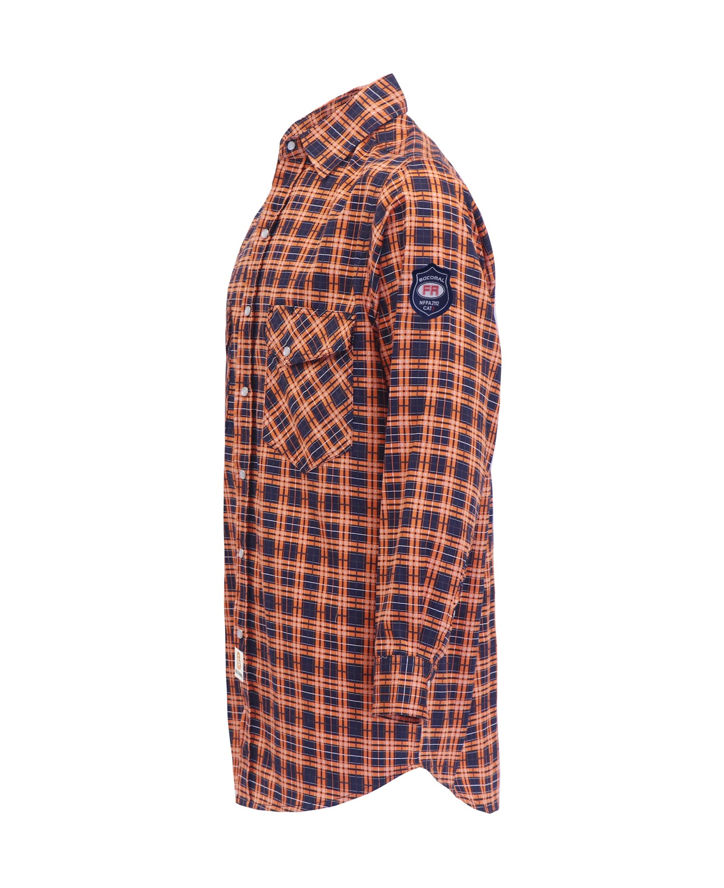 BOCOMAL FR Shirts Flame Resistant NFPA2112/CAT2 6.5oz Light Weight Printed Fire Retardant Plaid Shirt