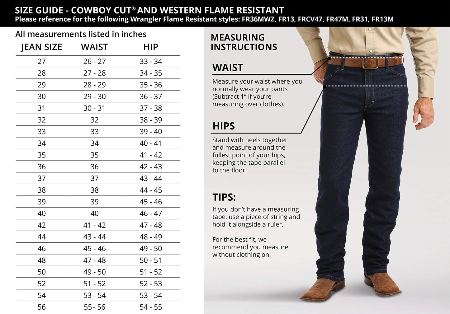 Wrangler Mens Fr Flame Resistant Original Fit Jeans