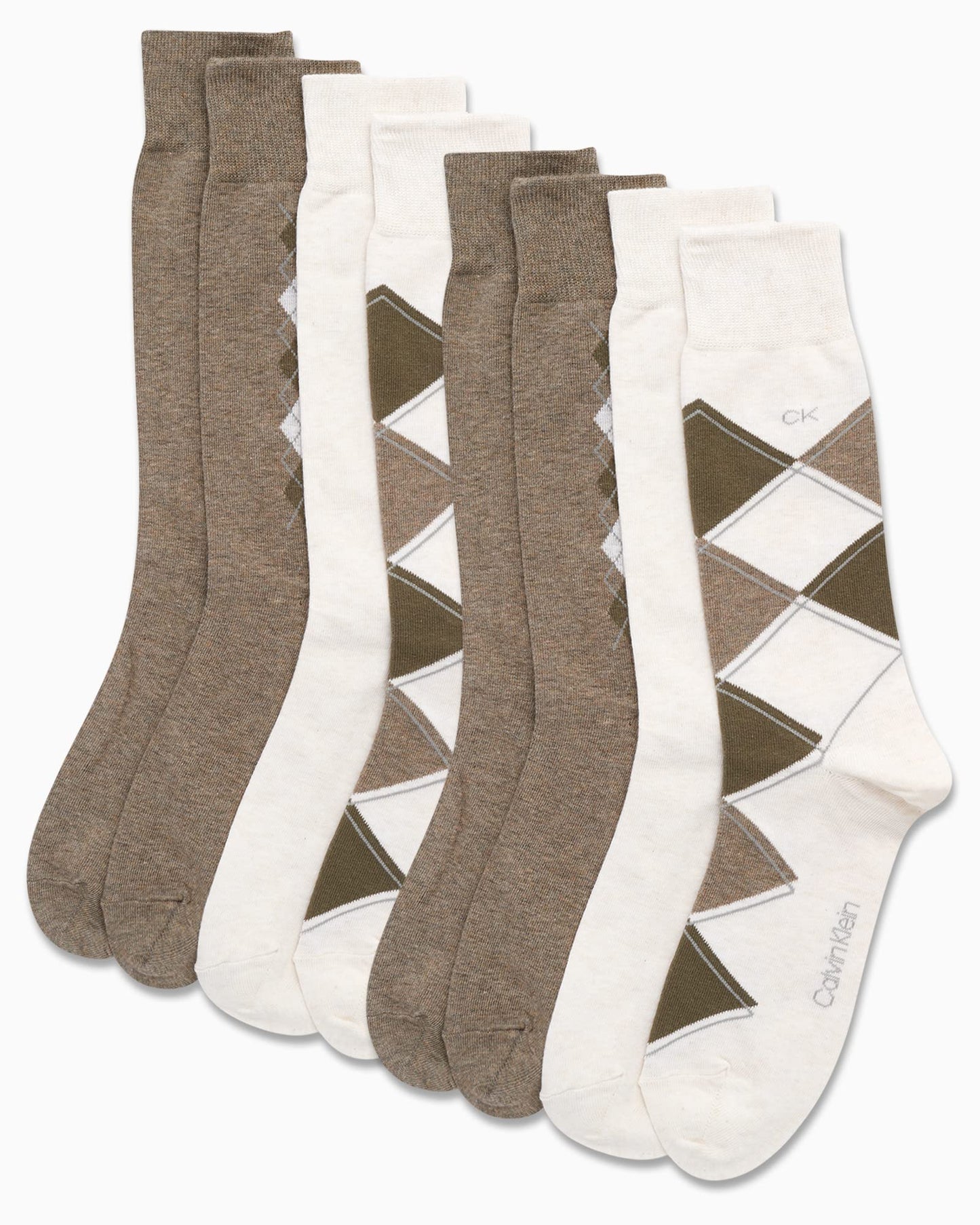 Calvin Klein Men's Dress Socks - Lightweight Cotton Blend Crew Socks (8 Pairs)