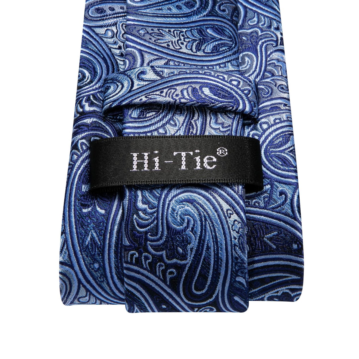 Hi-Tie Silk Paisley Ties for Men Necktie Pocket Square Cufflinks Set Foral Tie Sets Formal Business