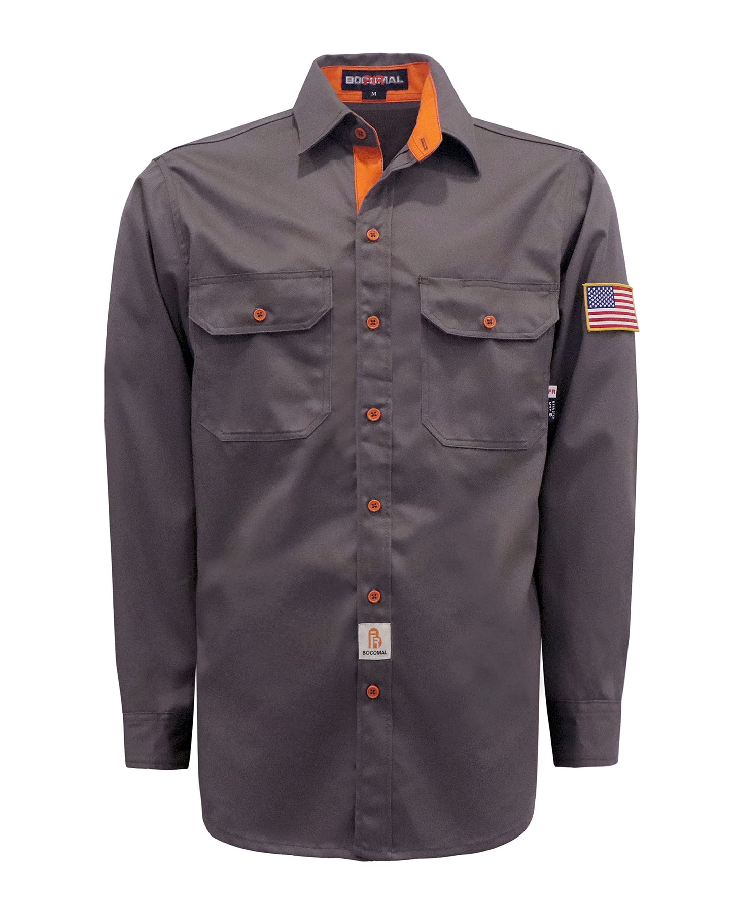 BOCOMAL FR Shirts for Men Flame Resistant Light Weight NFPA2112 Fire Retardant Welding Shirt Water & Oil Repellent Finish