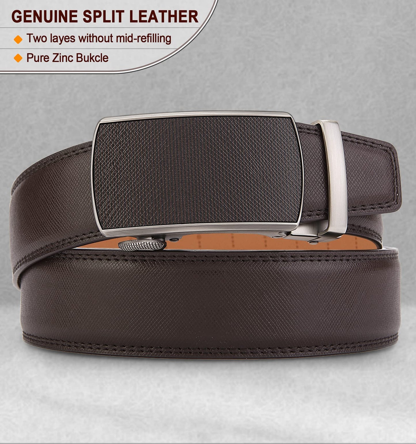 BULLIANT Men's Belt,Slide Ratchet Belt For Gift Men Dress Pant Shirt Oxfords,Trim To Fit