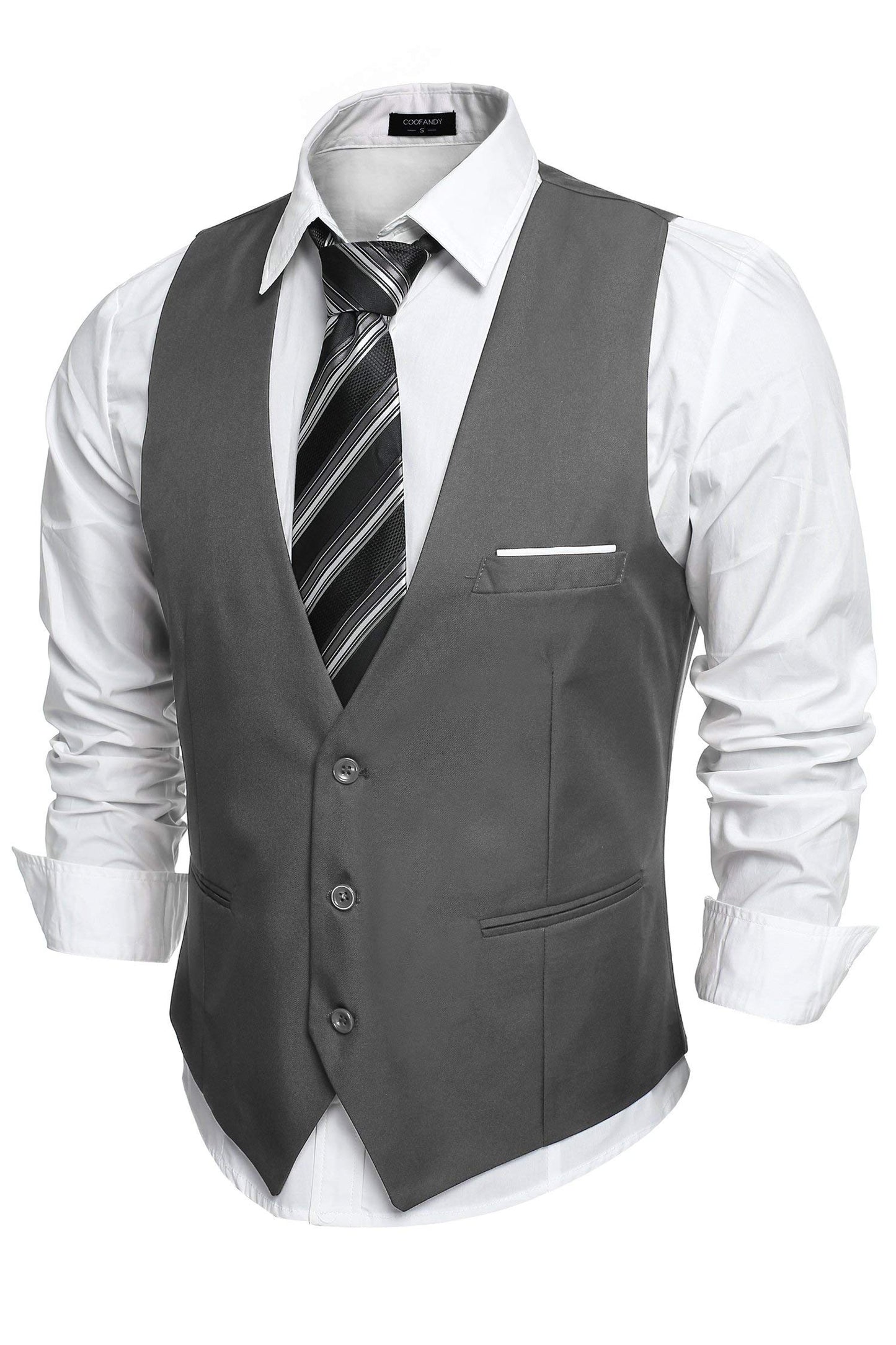 COOFANDY Men's Formal Suit Vest Slim Fit Casual Business Dress Waistcoat Vest