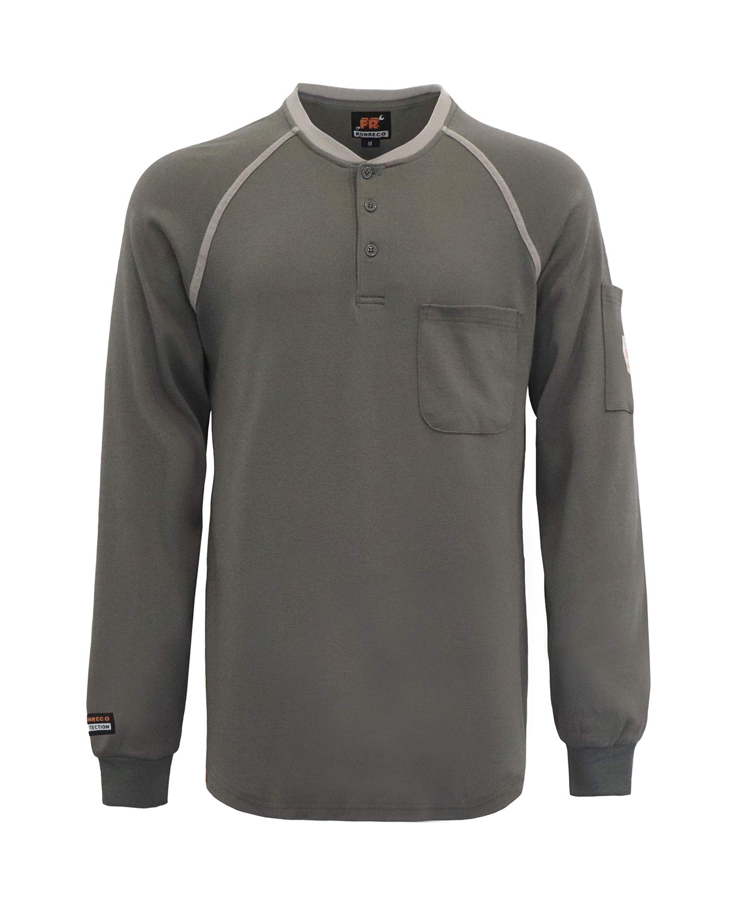 FR Shirts for Men Flame Resistant/Fire Retardant CAT2 7oz Cotton Two Tone & Henley Shirt