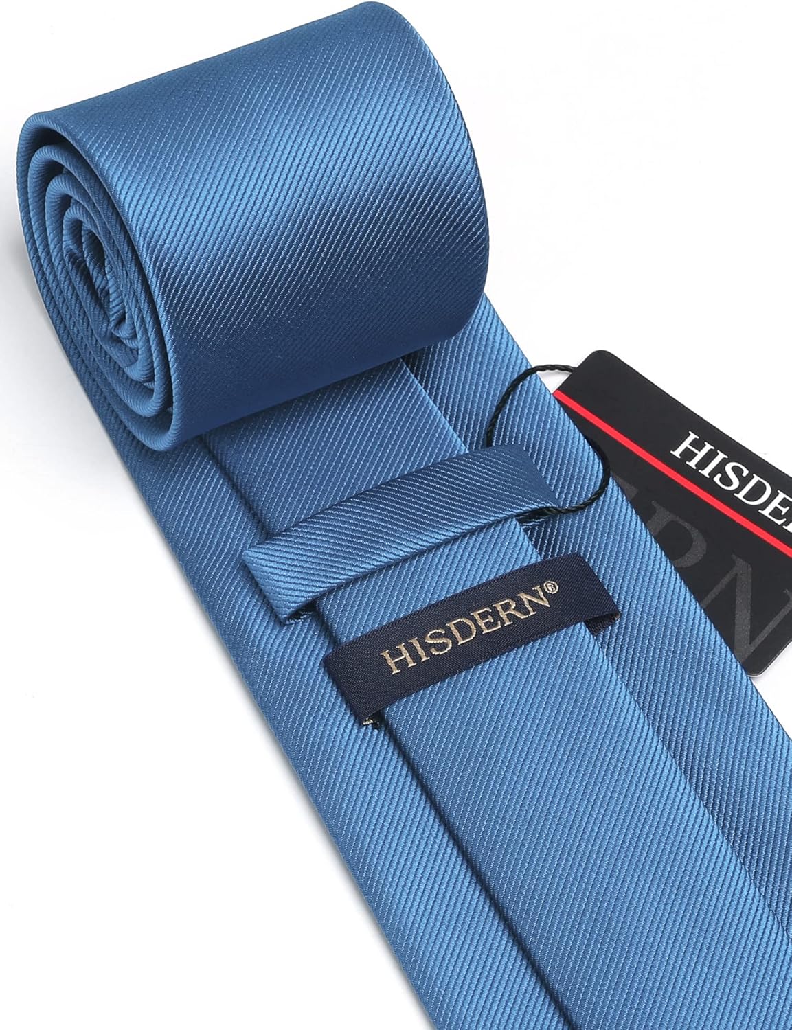 HISDERN Mens Ties Solid Color Ties for Men Formal Necktie with Pocket Square Set Satin Silk Neck Tie Handkerchiefs Set