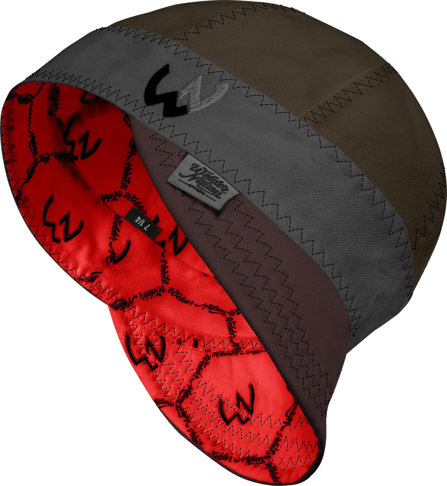 Welder Nation 8 Panel Soft, 10 oz Light Weight Cotton Welding Cap, Durable for Safety and Protection While Welding. Stick ARC