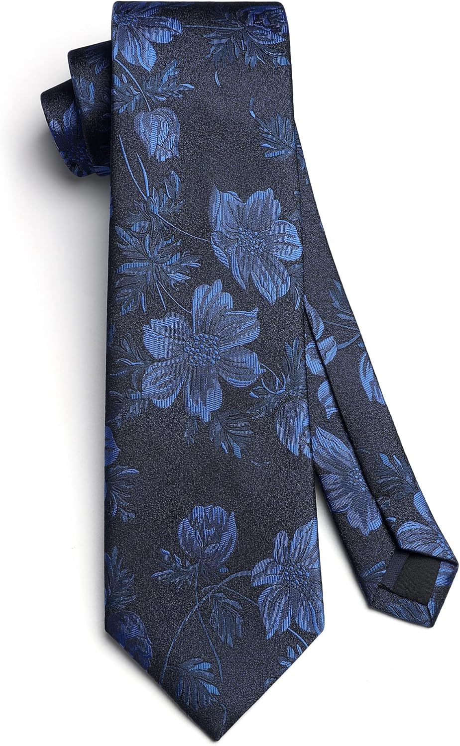 Men Floral Ties Woven Classic 3.4" NeckTie Set Formal Tie Pocket Square for Wedding with Handkerchief