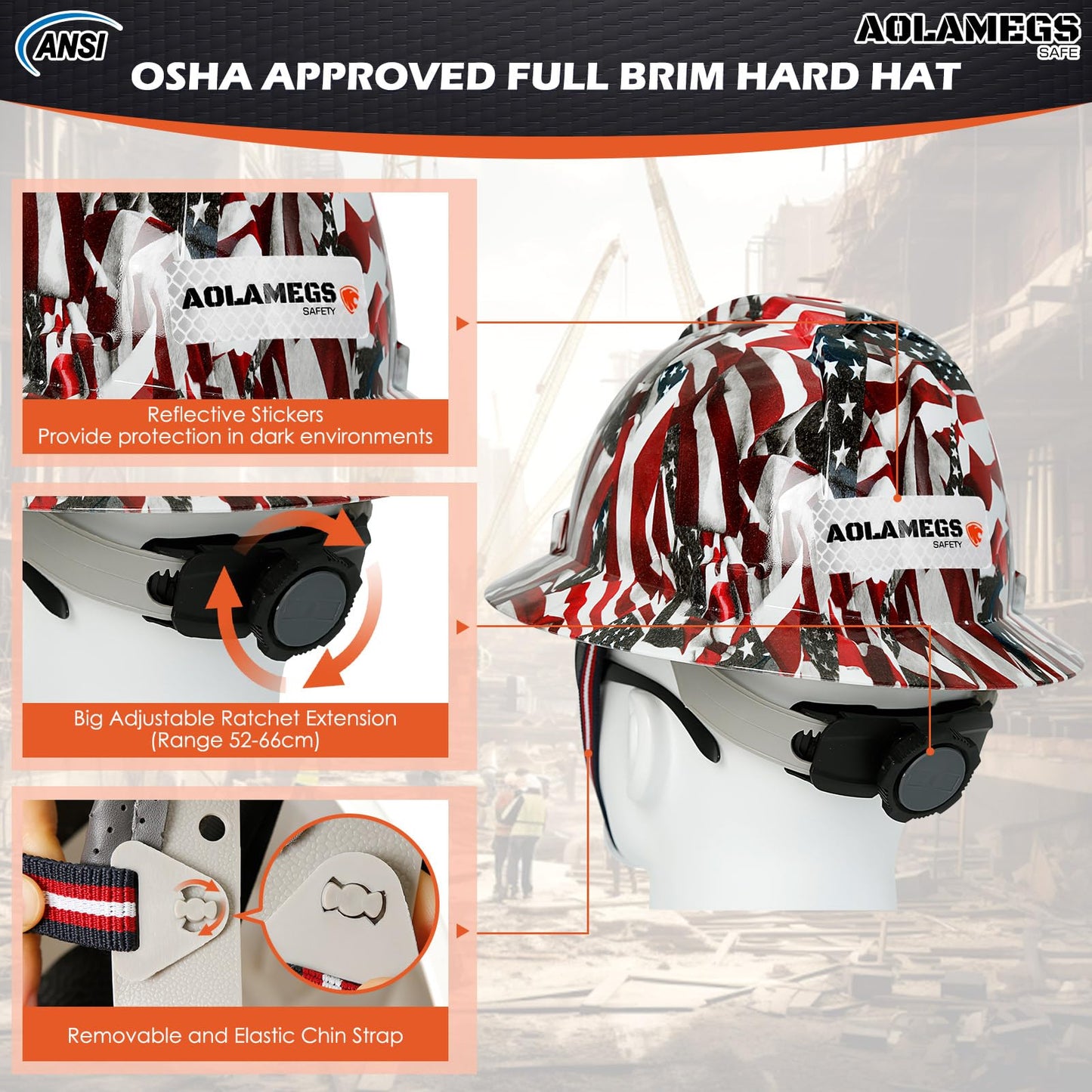 Stylish Full Brim Hard Hat with Visor and Liner (Option) -OSHA Approved Construction Safety Helmet for Men Women,ANSI Z89.1 Carbon Fiber Pattern Hardhats with Glasses and Chin Strap,4-pt