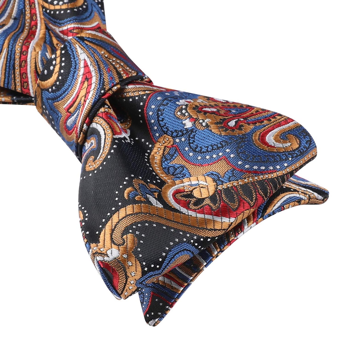 HISDERN Bow Ties for Men Paisley Bowties Mens Self Tie Bow Tie and Pocket Square Set Formal Tuxedo Wedding Bowtie