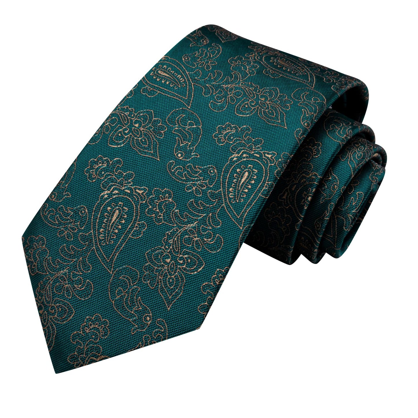 Hi-Tie Silk Paisley Ties for Men Necktie Pocket Square Cufflinks Set Foral Tie Sets Formal Business