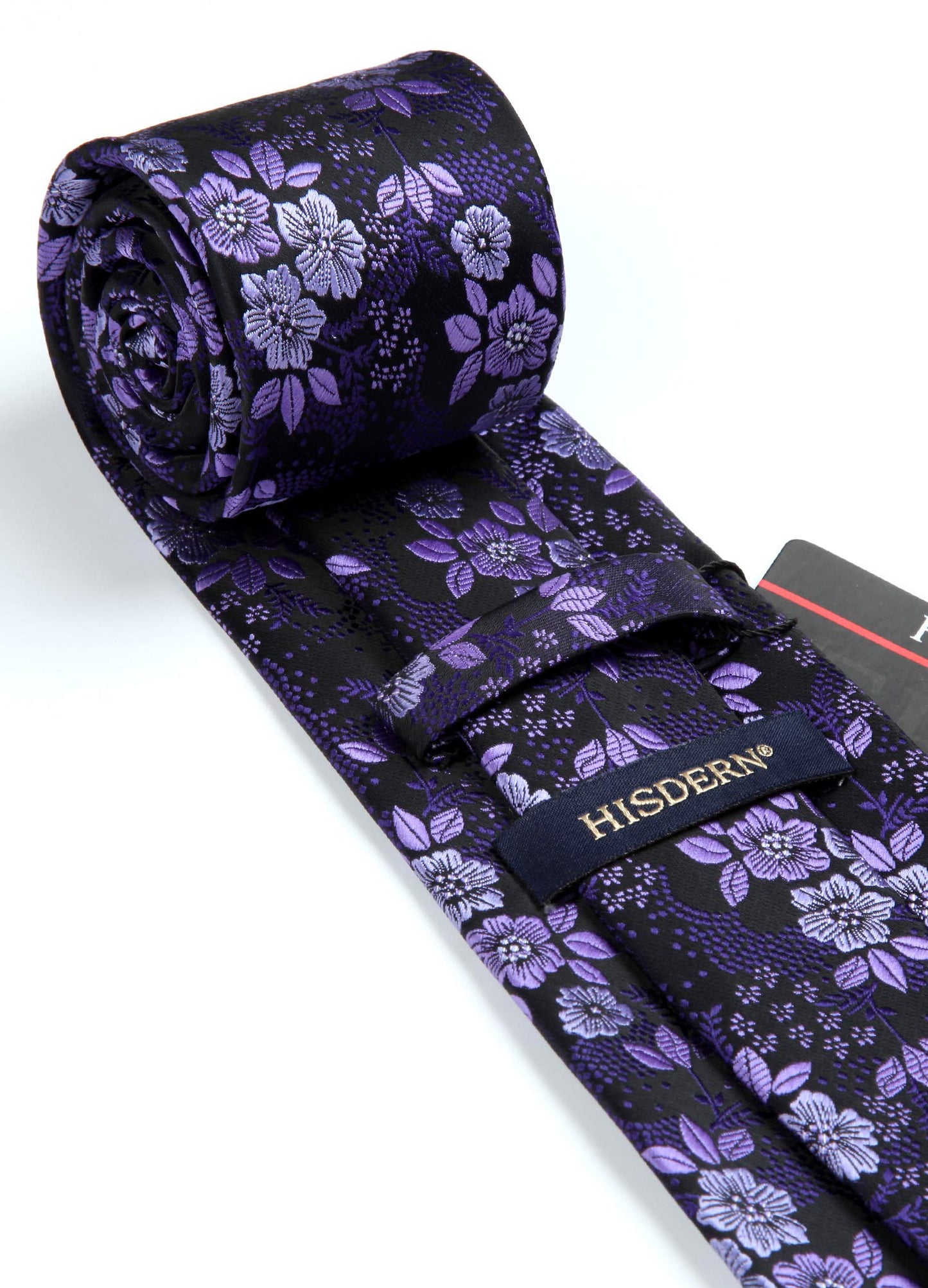 Men Floral Ties Woven Classic 3.4" NeckTie Set Formal Tie Pocket Square for Wedding with Handkerchief