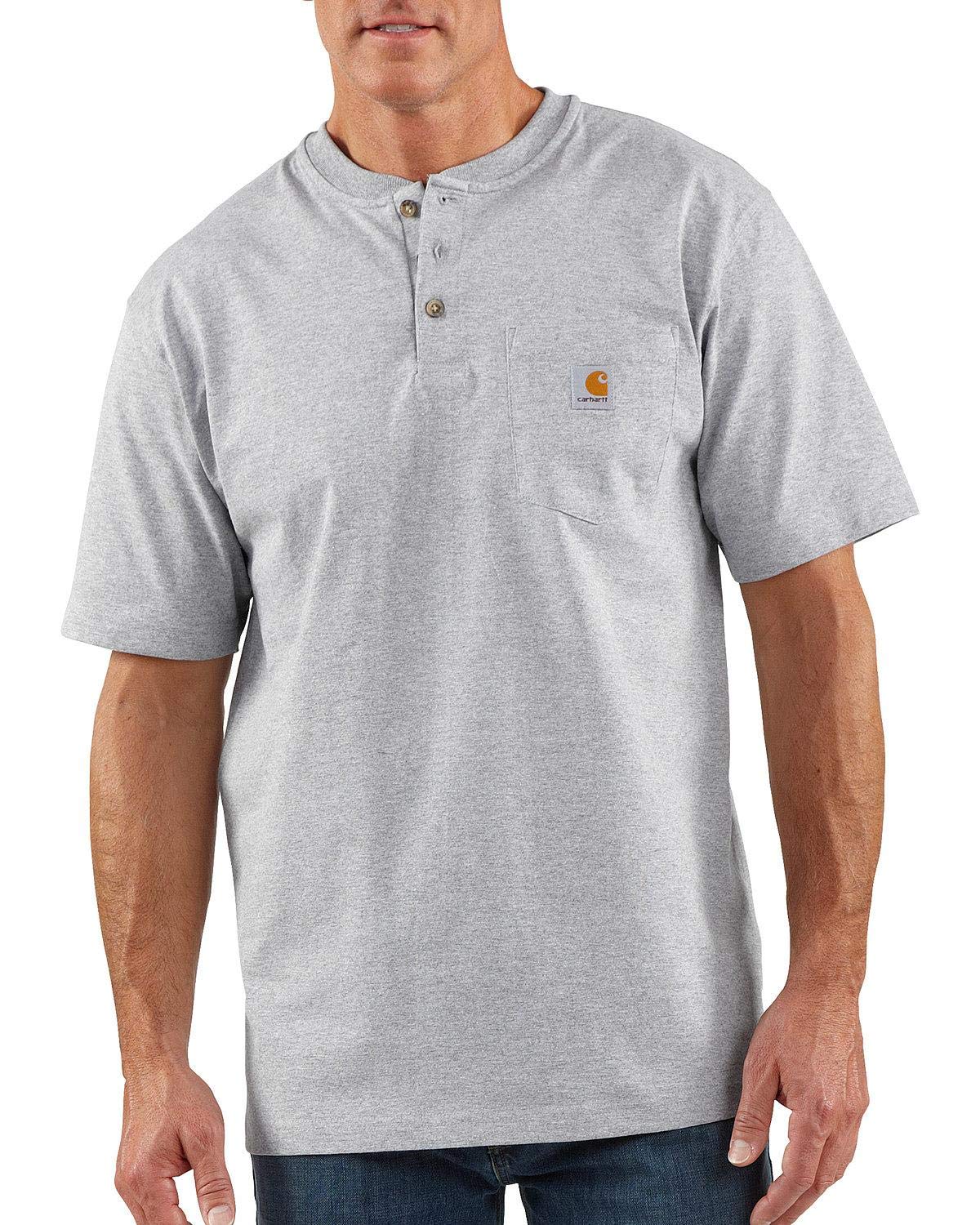 Carhartt Men's Loose Fit Heavyweight Short-Sleeve Pocket Henley T-Shirt