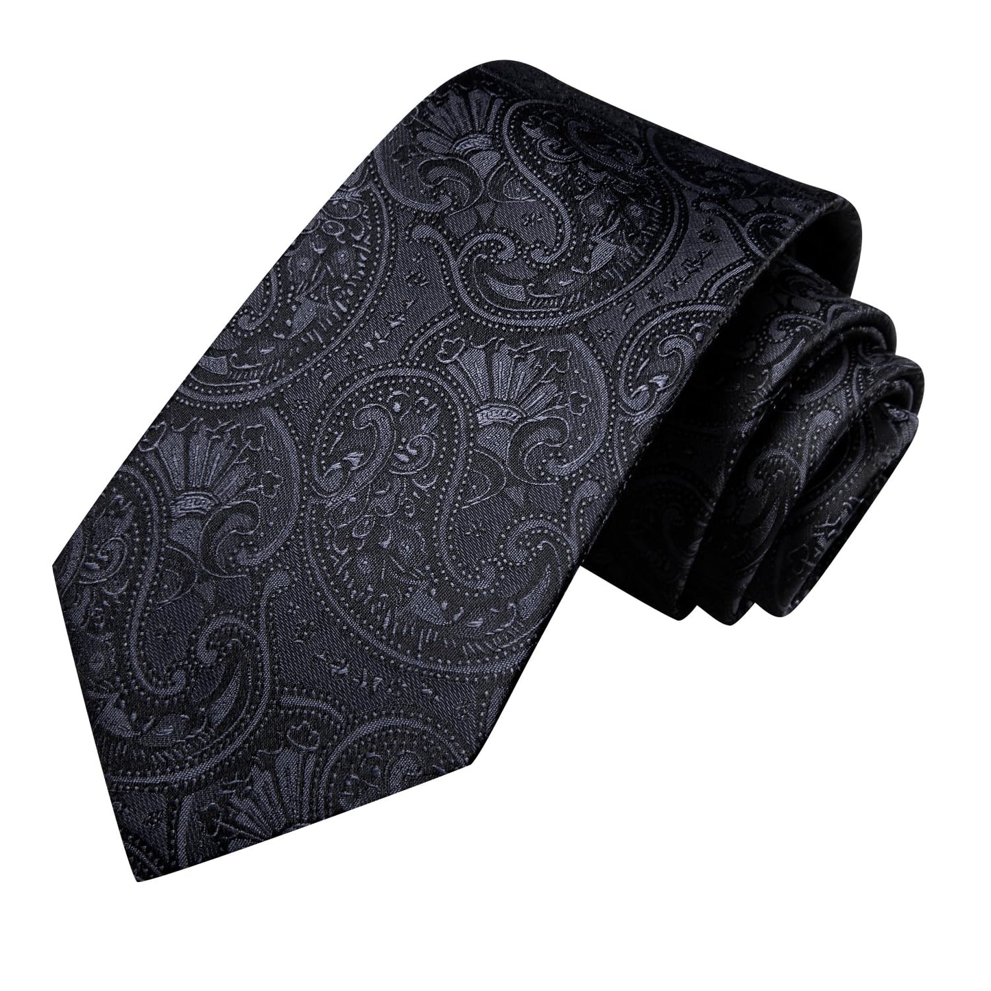 Hi-Tie Silk Paisley Ties for Men Necktie Pocket Square Cufflinks Set Foral Tie Sets Formal Business