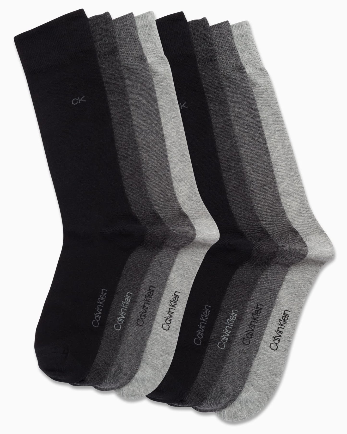 Calvin Klein Men's Dress Socks - Lightweight Cotton Blend Crew Socks (8 Pairs)