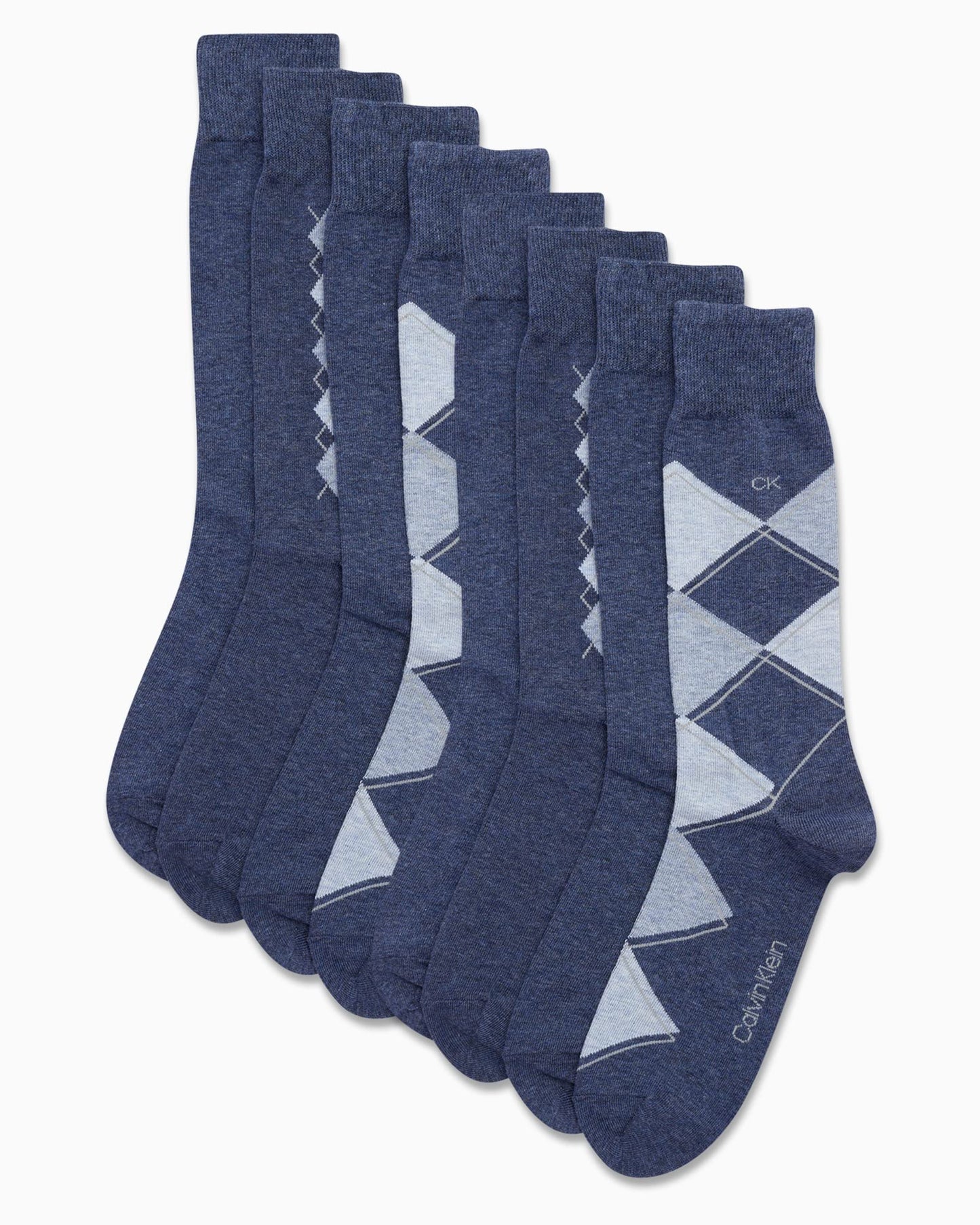 Calvin Klein Men's Dress Socks - Lightweight Cotton Blend Crew Socks (8 Pairs)