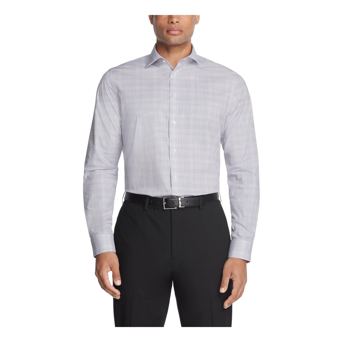 Calvin Klein Men's Non Iron Regular Fit Herringbone French Cuff Dress Shirt