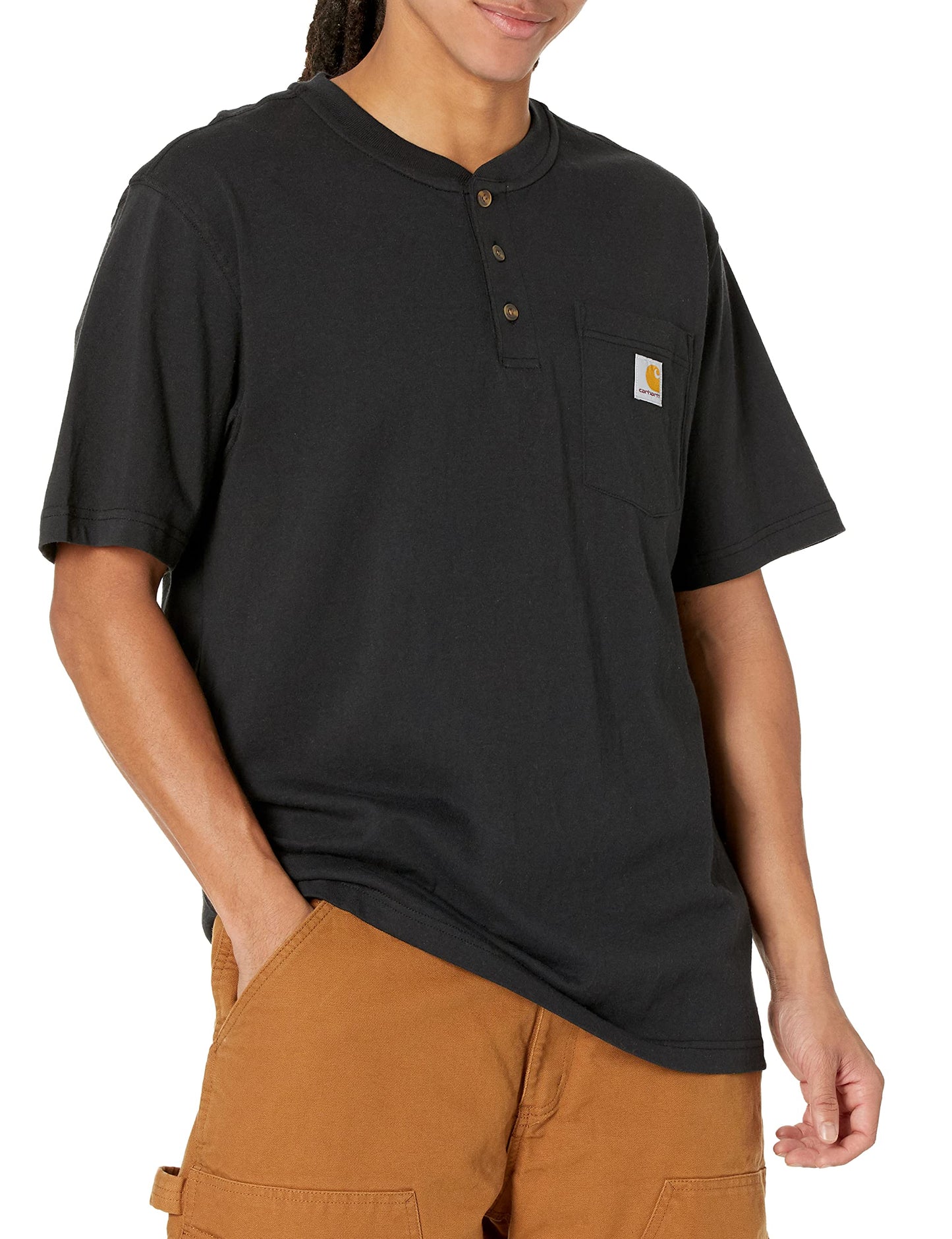 Carhartt Men's Loose Fit Heavyweight Short-Sleeve Pocket Henley T-Shirt