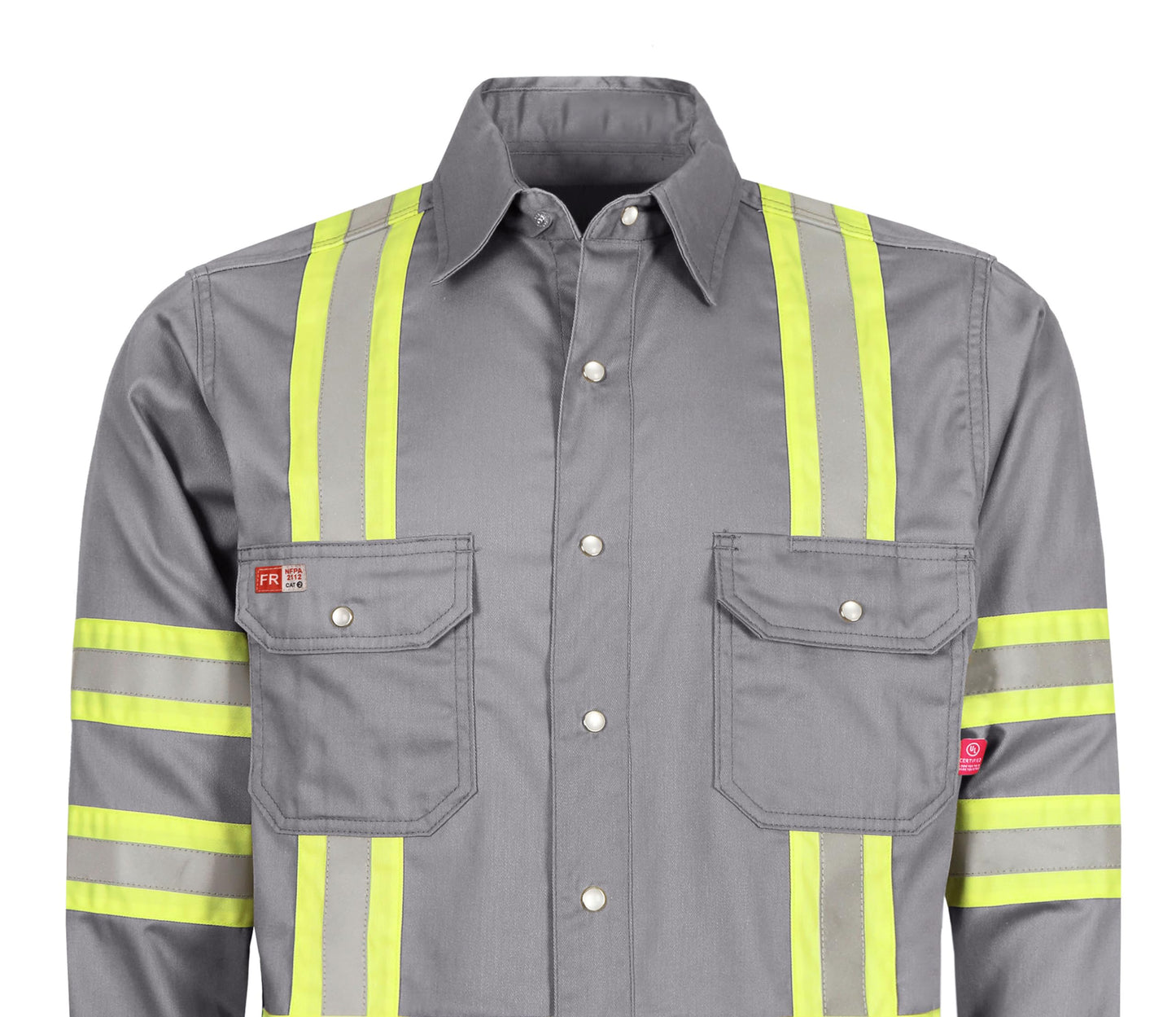 TICOMELA FR Shirts for Men High Visibility/Hi Vis Flame Resistant/Fire Retardant Shirt 6.5oz Men's Welding Shirts