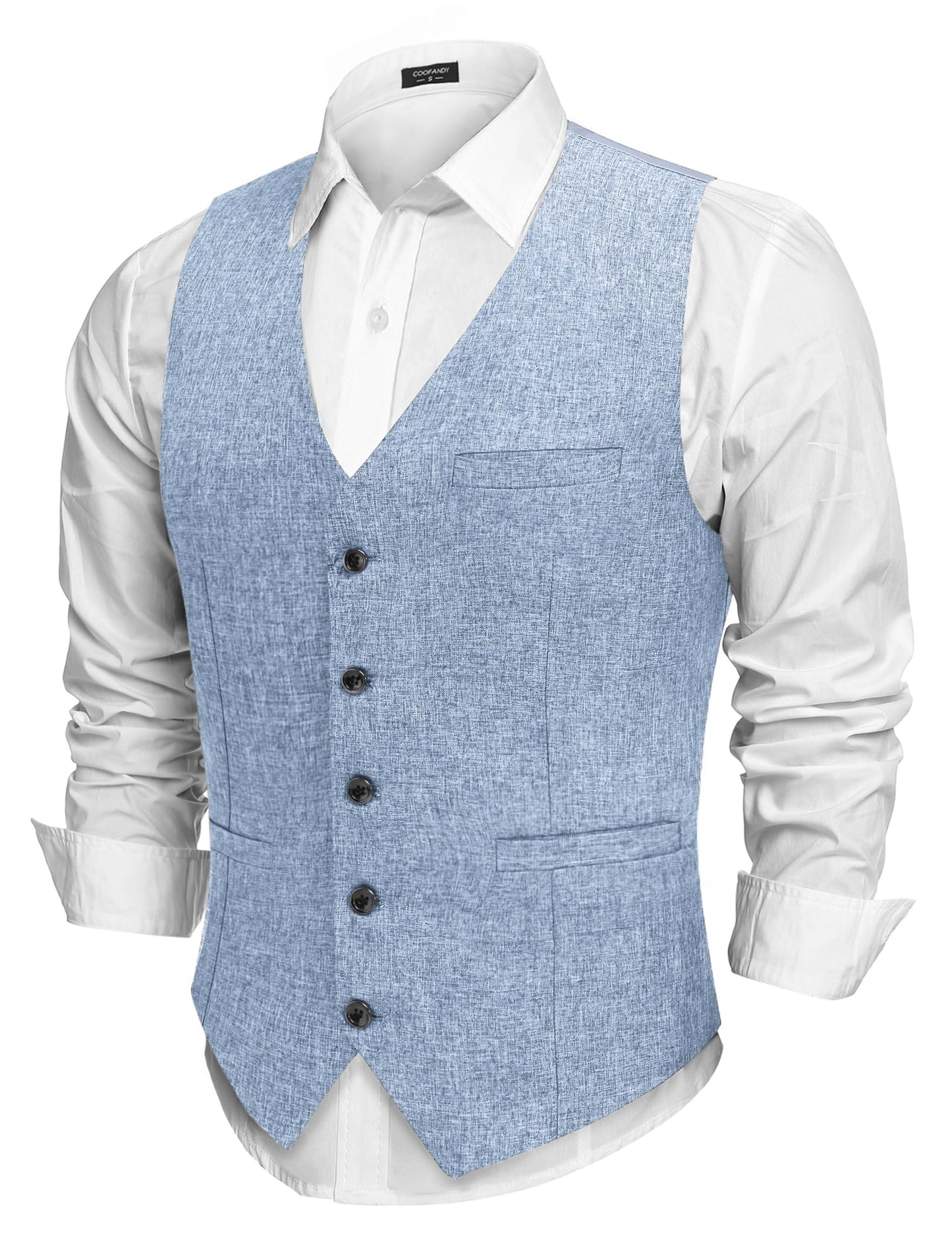 COOFANDY Men Casual Suit Vest Slim Fit Formal Vest Business Wedding Waistcoat