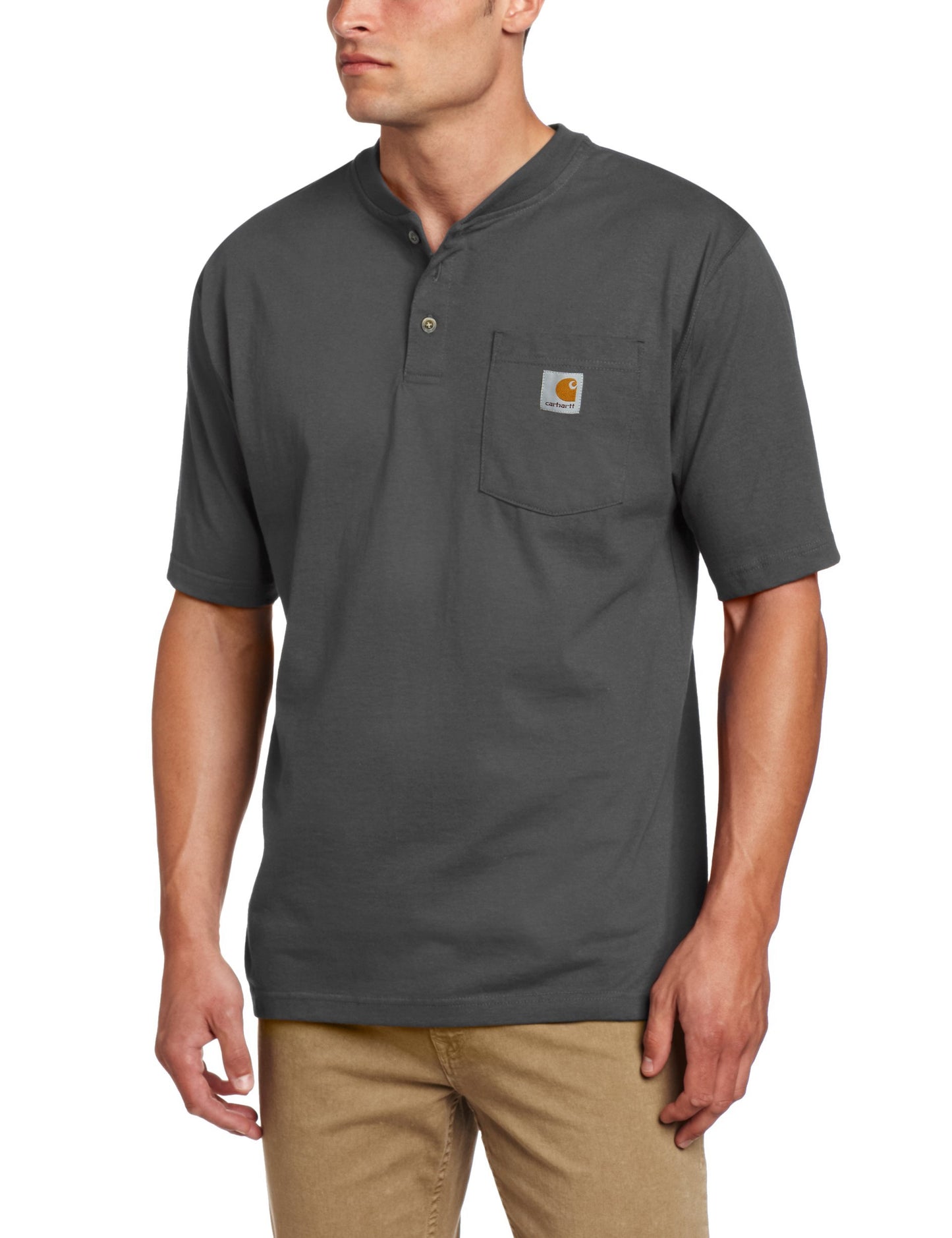 Carhartt Men's Loose Fit Heavyweight Short-Sleeve Pocket Henley T-Shirt