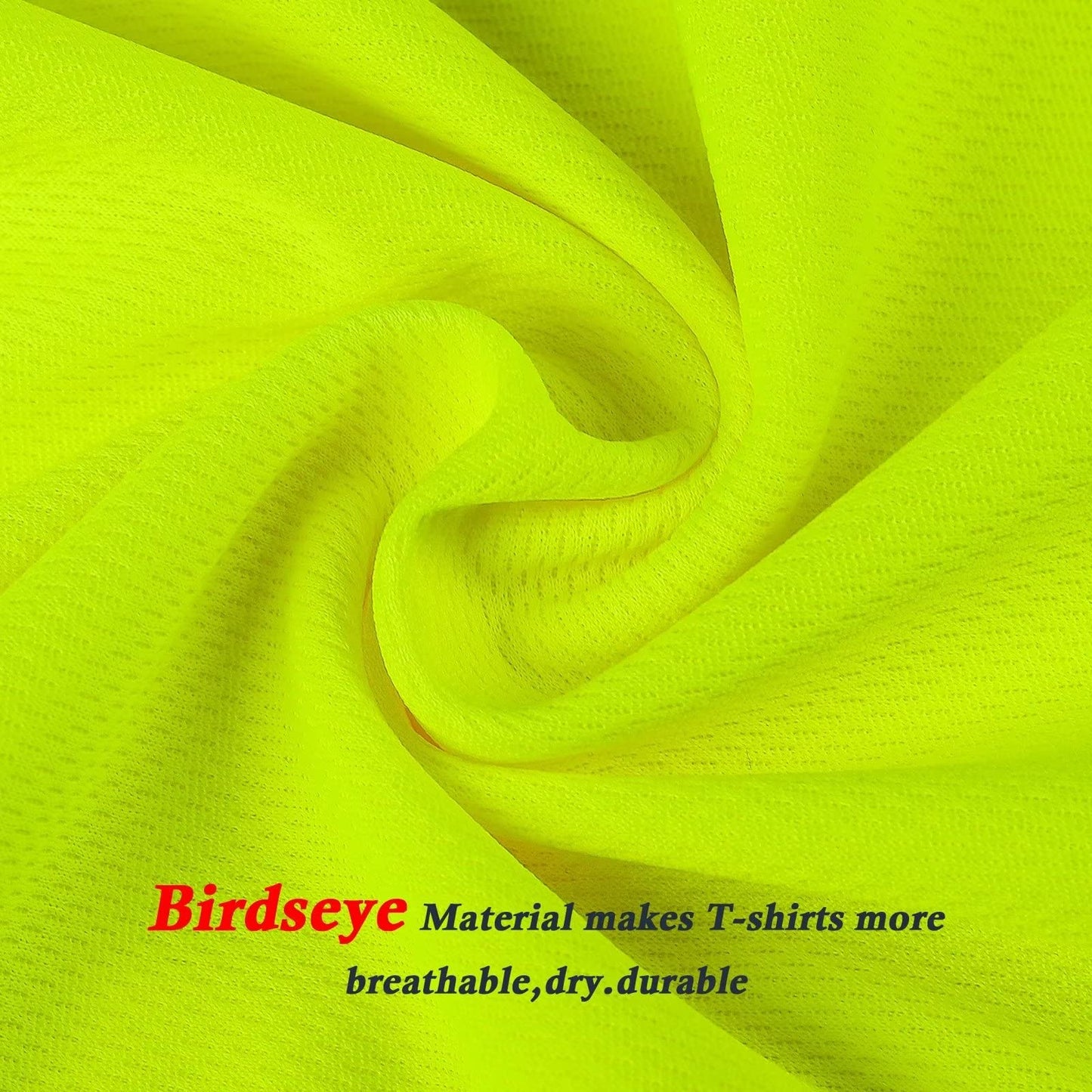 High Visibility Shirts Quick Dry Safety T Shirts with Reflective Strips and Pocket Short Sleeve Mesh Hi Vis Construction Work Class 2 Shirt for Men/Women Black Bottom Lime,Medium