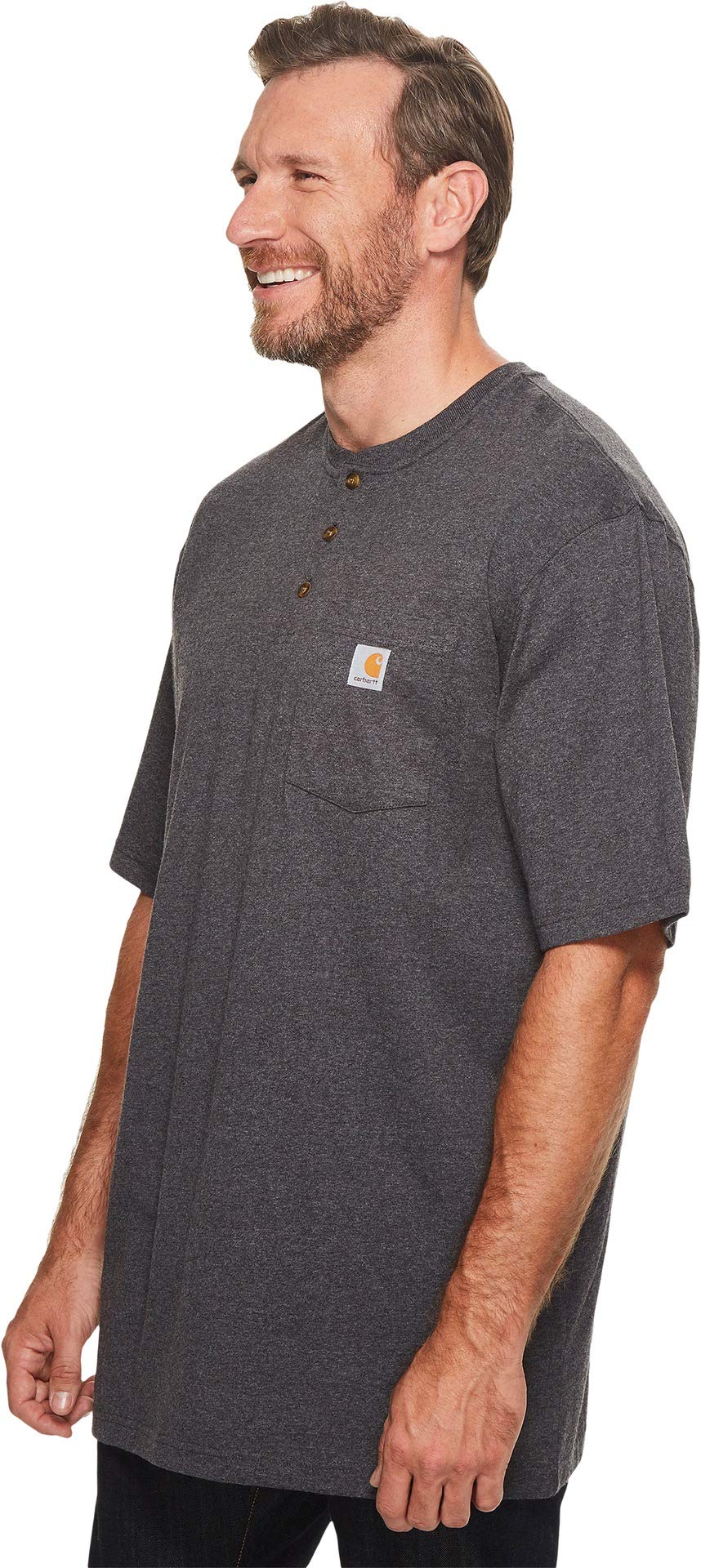 Carhartt Men's Loose Fit Heavyweight Short-Sleeve Pocket Henley T-Shirt