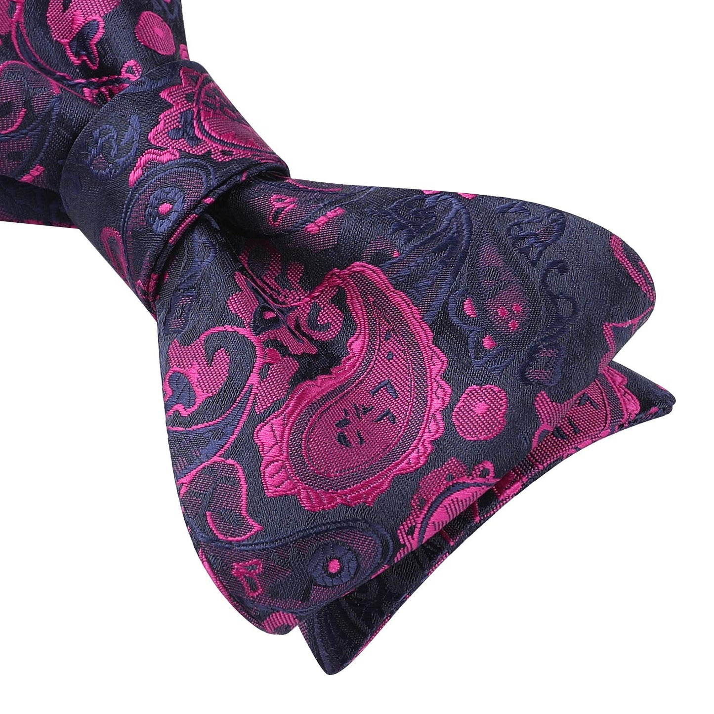 HISDERN Bow Ties for Men Paisley Bowties Mens Self Tie Bow Tie and Pocket Square Set Formal Tuxedo Wedding Bowtie