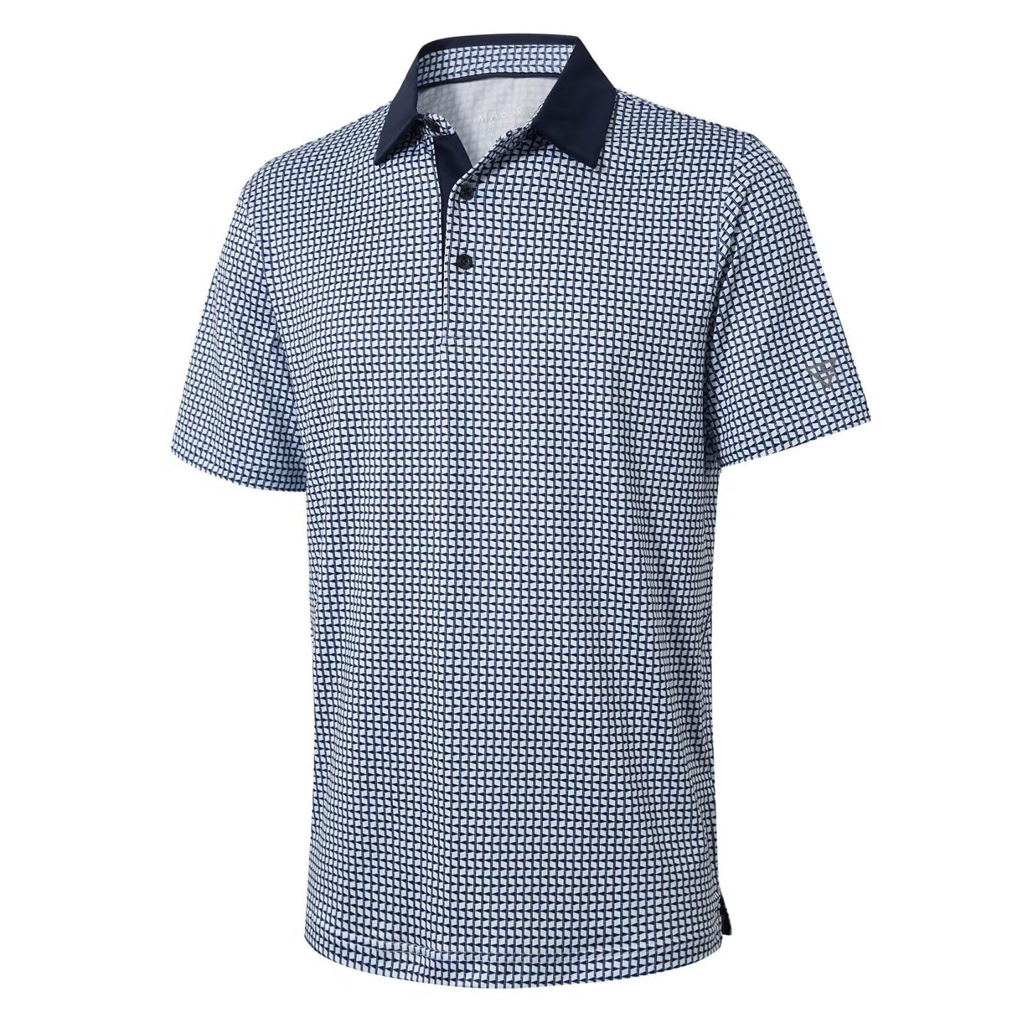 Men's Golf Polo Shirts Short Sleeve Striped Performance Moisture Wicking Dry Fit Golf Shirts for Men