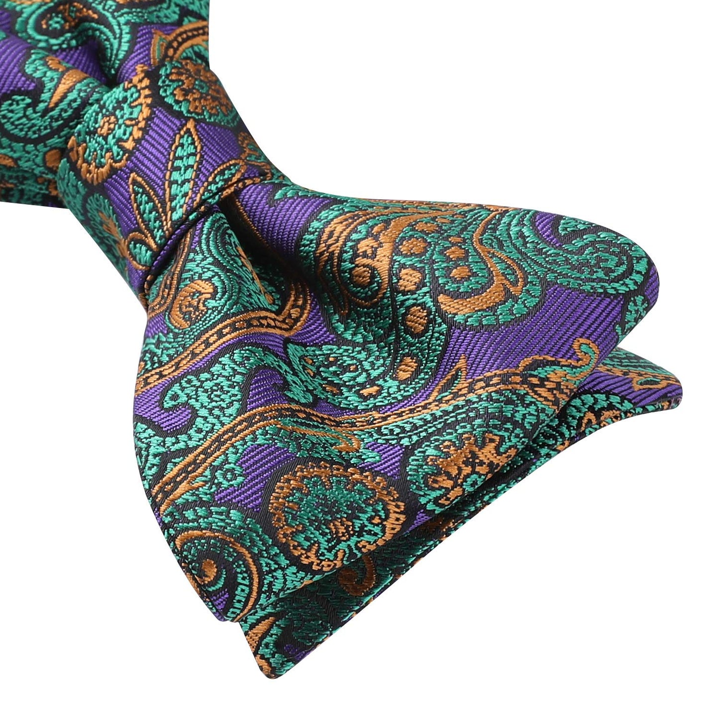 HISDERN Bow Ties for Men Paisley Bowties Mens Self Tie Bow Tie and Pocket Square Set Formal Tuxedo Wedding Bowtie