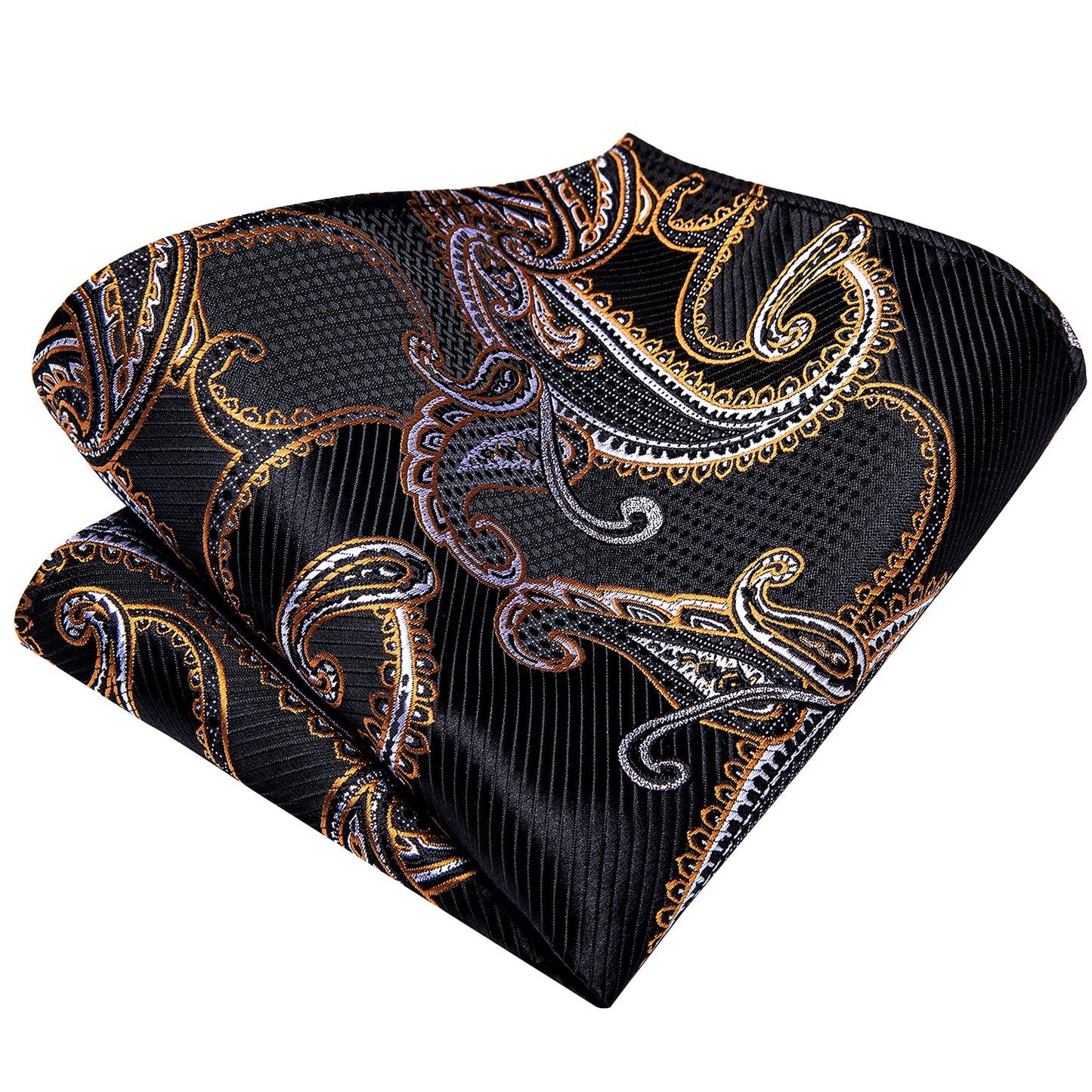 Hi-Tie Silk Paisley Ties for Men Necktie Pocket Square Cufflinks Set Foral Tie Sets Formal Business