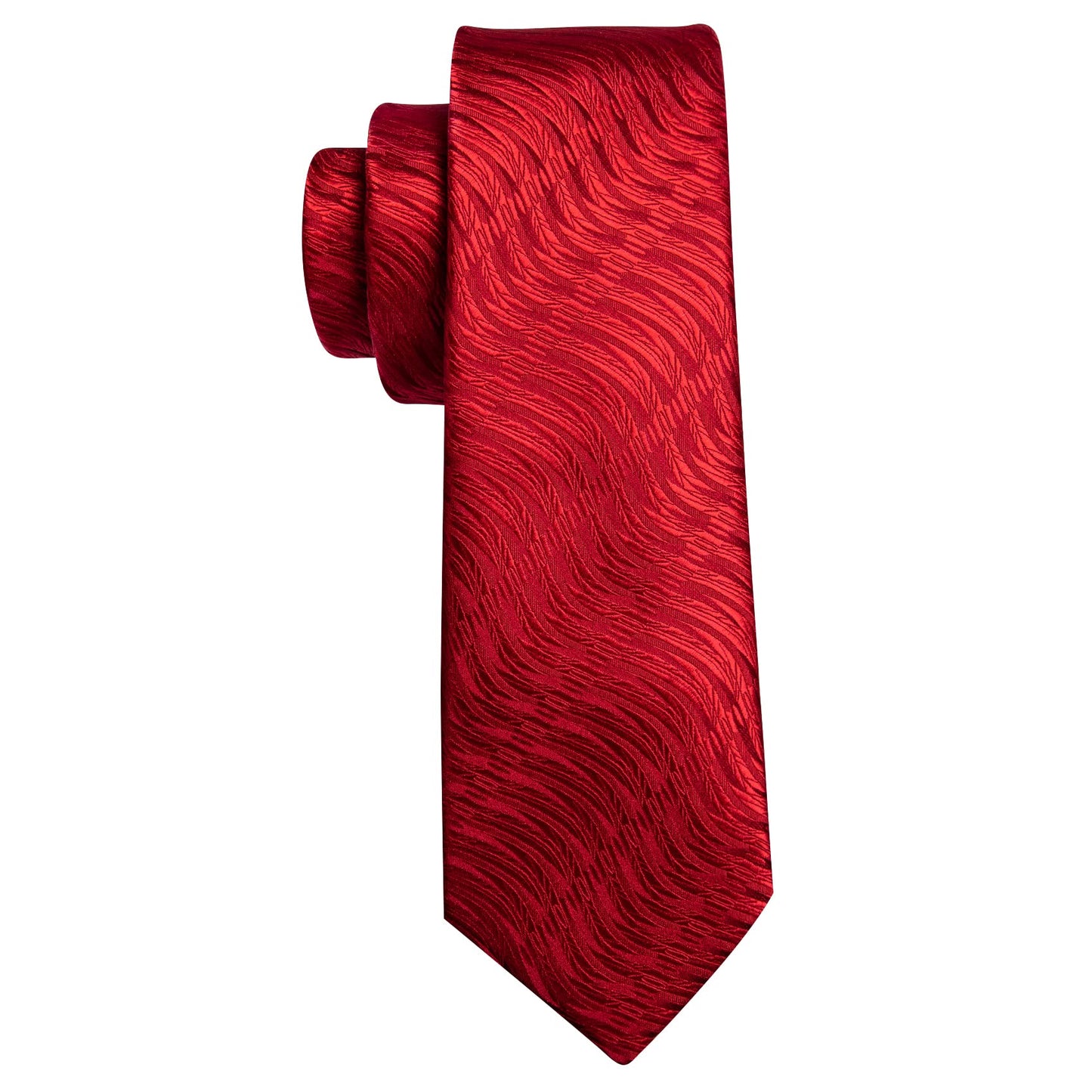 Barry.Wang Stripe Men Ties Set Classic WOVEN Necktie with Handkerchief Cufflinks Formal