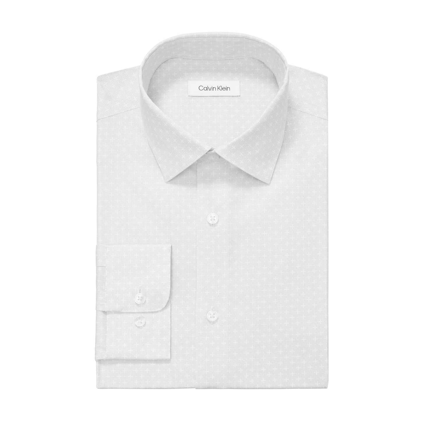 Calvin Klein Men's Non Iron Regular Fit Herringbone French Cuff Dress Shirt