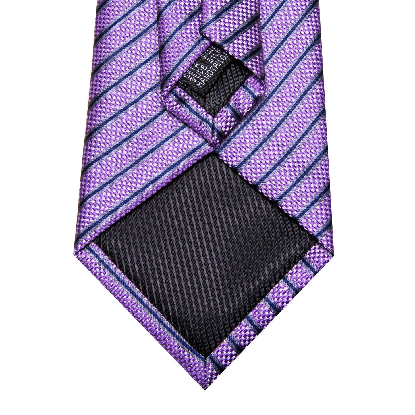 Barry.Wang Stripe Men Ties Set Classic WOVEN Necktie with Handkerchief Cufflinks Formal