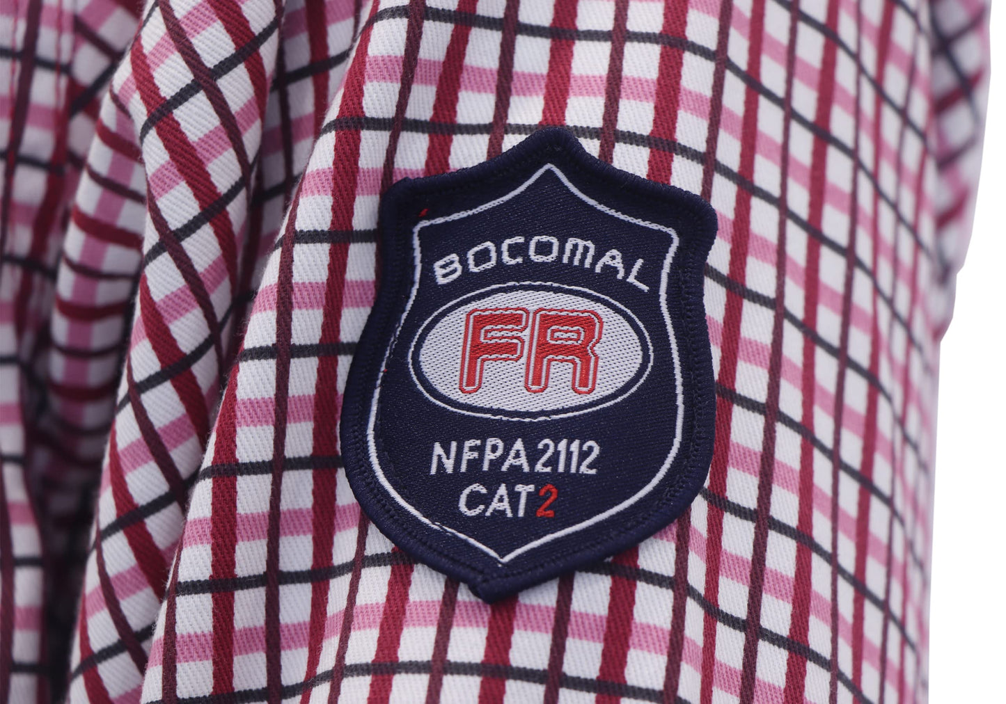 BOCOMAL FR Shirts Flame Resistant NFPA2112/CAT2 6.5oz Light Weight Printed Fire Retardant Plaid Shirt