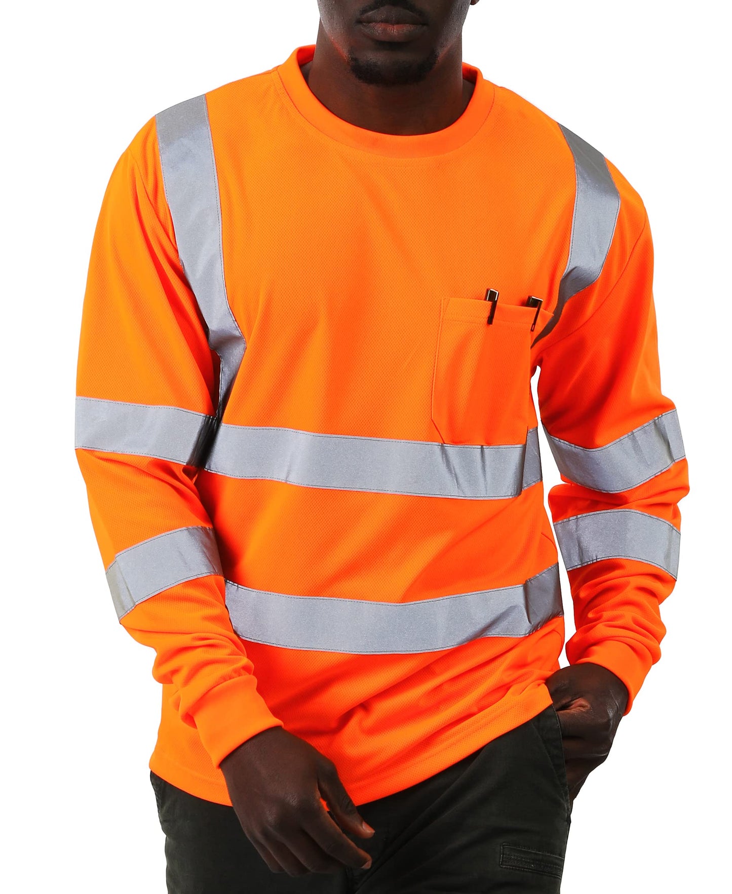 Hi Vis T Shirt Class 3 High Visibility Shirts for Men Safety Shirts with Reflective Strips and Pocket Breathable Construction Work Mesh Short Sleeve Yellow XL