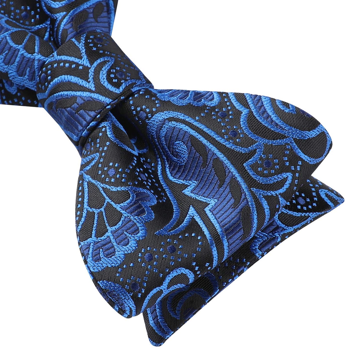 HISDERN Bow Ties for Men Paisley Bowties Mens Self Tie Bow Tie and Pocket Square Set Formal Tuxedo Wedding Bowtie