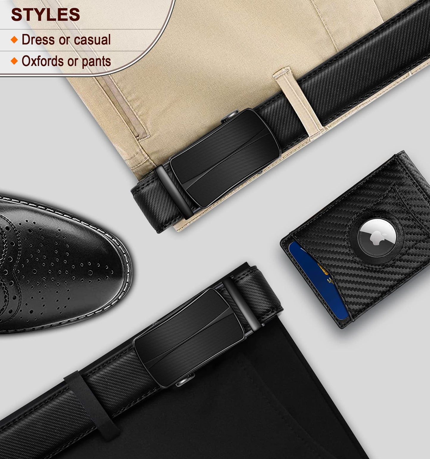 BULLIANT Men's Belt,Slide Ratchet Belt For Gift Men Dress Pant Shirt Oxfords,Trim To Fit